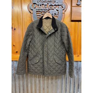 Men's Barbour Shoveler Quilted Jacket Dark Olive XL